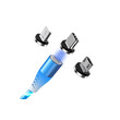 SRCLC ΚΑΛΩΔΙΟ USB ΦΟΡΤΙΣΗΣ & ΣΥΓΧΡΟΝΙΣΜΟΥ MICRO USB/TYPE-C/LIGHTING ΜΕ ΜΑΓΝΗΤΙΚΗ ΥΠΟΔΟΧΗ & ΜΠΛΕ ΦΩΣ 100 cm