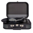 AIWA VINTAGE TURNTABLE IN LEATHER BRIEFCASE WITH 2 WAY BLUETOOTH , USB-MP3 PLAYER & RECORDER SILVER