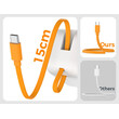 TESSAN 3 IN 1 WALL SOCKET 1xSCHUKO, 1xUSB, 1xTYPE-C CABLE 15CM