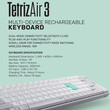 ALCATROZ BT5.3/2.4G MULTI-DEVICE RECHARGEABLE KEYBOARD TETRIZ AIR 3 SUMMER WHITE