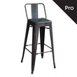 Ε5199,10 RELIX Σκαμπό Bar-Pro με Πλάτη, Μέταλλο Βαφή Antique Black