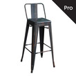 Ε5199,10 RELIX Σκαμπό Bar-Pro με Πλάτη, Μέταλλο Βαφή Antique Black