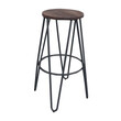 Ε5207,1 ARCO Wood Σκαμπό Bar, Μέταλλο Βαφή Μαύρο, Ξύλο Απόχρωση Dark Oak