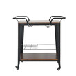 Ε5211,1 RELIX Trolley Bar-Pro Μέταλλο Βαφή Μαύρο, MDF Απόχρωση Καρυδί