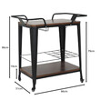 Ε5211,1 RELIX Trolley Bar-Pro Μέταλλο Βαφή Μαύρο, MDF Απόχρωση Καρυδί