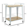 Ε5211,2 RELIX Trolley Bar-Pro Μέταλλο Βαφή Άσπρο, MDF Απόχρωση Φυσικό