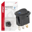 03963/AM ΔΙΑΚΟΠΤΗΣ 12V ON/OFF ΣΤΡΟΓΓΥΛΟΣ ΜΕ 3 ΕΠΑΦΕΣ ΜΠΛΕ LED  AMIO - 1 τεμ.