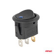 03963/AM ΔΙΑΚΟΠΤΗΣ 12V ON/OFF ΣΤΡΟΓΓΥΛΟΣ ΜΕ 3 ΕΠΑΦΕΣ ΜΠΛΕ LED  AMIO - 1 τεμ.