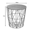 Βοηθητικό τραπέζι Kumi pakoworld mdf επιφάνεια oak και μέταλλο σε μαύρη απόχρωση Φ40x41εκ