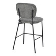 Σκαμπό μπαρ Cathair pakoworld μπουκλέ ύφασμα σε γκρι απόχρωση με μαύρα μεταλλικά πόδια 48x54x100εκ