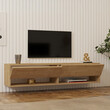 Έπιπλο τηλεόρασης επιτοίχιο Melosa pakoworld σε oak απόχρωση 141x30x31εκ
