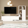 Σύνθετο σαλονιού Damon pakoworld σε λευκή απόχρωση 140x29.5x39.5εκ