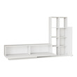 Σύνθετο σαλονιού Damon pakoworld σε λευκή απόχρωση 140x29.5x39.5εκ