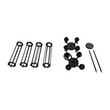 GloboStar® TUBING 01013 Vintage Κρεμαστό Φωτιστικό Πλέγμα Πολύφωτο 4 x E27 IP20 Μαύρο Μέταλλο - Μ27 x Π27 x Y47cm