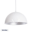 GloboStar® CHIME 01030 Μοντέρνο Κρεμαστό Φωτιστικό Καμπάνα Μονόφωτο 1 x E27 IP20 Λευκό Μέταλλο - Μ30 x Π30 x Υ16cm