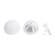 GloboStar® CHIME 01030 Μοντέρνο Κρεμαστό Φωτιστικό Καμπάνα Μονόφωτο 1 x E27 IP20 Λευκό Μέταλλο - Μ30 x Π30 x Υ16cm