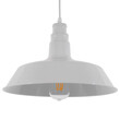 GloboStar® RAY 01043 Vintage Κρεμαστό Φωτιστικό Καμπάνα Μονόφωτο 1 x E27 IP20 Λευκό Μέταλλο - Μ36 x Π36 x Υ25cm