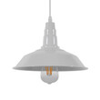 GloboStar® RAY 01044 Vintage Κρεμαστό Φωτιστικό Καμπάνα Μονόφωτο 1 x E27 IP20 Λευκό Μέταλλο - Μ26 x Π26 x Υ25cm