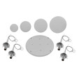 GloboStar® DORI 01144 Μοντέρνο Κρεμαστό Φωτιστικό Μπάλα Πολύφωτο 4 x E27 IP20 Λευκό Γυαλί - Μ75 x Π75 x Υ52cm