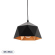 GloboStar® HEXAGON 01194 Μοντέρνο Κρεμαστό Φωτιστικό Καμπάνα Μονόφωτο 1 x E27 IP20 Μαύρο & Χρυσό Μέταλλο - Μ25 x Π25 x Υ15cm
