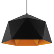 GloboStar® HEXAGON 01195 Μοντέρνο Κρεμαστό Φωτιστικό Καμπάνα Μονόφωτο 1 x E27 IP20 Μαύρο & Χρυσό Μέταλλο - Μ46 x Π46 x Υ25cm