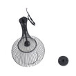 GloboStar® REA 01198 Μοντέρνο Κρεμαστό Φωτιστικό Πλέγμα Μονόφωτο 1 x E27 IP20 Μαύρο Μέταλλο με Λευκό Ύφασμα - Μ30 x Π30 x Υ50cm