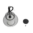 GloboStar® REA 01199 Μοντέρνο Κρεμαστό Φωτιστικό Πλέγμα Μονόφωτο 1 x E27 IP20 Μαύρο Μέταλλο με Λευκό Ύφασμα - Μ31 x Π31 x Υ42cm