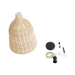 GloboStar® BAHAMAS 01202 Boho Κρεμαστό Φωτιστικό Καμπάνα Μονόφωτο 1 x E27 IP20 Μπεζ Ξύλο - Μ30 x Π30 x Υ40cm
