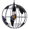 GloboStar® EARTH 01205 Vintage Κρεμαστό Φωτιστικό Φιγούρα Μονόφωτο 1 x E27 IP20 Μαύρο Μέταλλο - Μ30 x Π30 x Υ30cm
