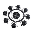 GloboStar® LINNYA 01219 Μοντέρνο Κρεμαστό Φωτιστικό Ανάρτηση Πολύφωτο 8 x E27 IP20 Μαύρο Μέταλλο - Μ78 x Π78 x Υ10cm