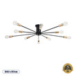 GloboStar® OLINDA 01244 Μοντέρνο Φωτιστικό Οροφής Πλέγμα Πολύφωτο 10 x E27 IP20 Μαύρο Μέταλλο - Μ102 x Π102 x Υ17cm