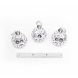 GloboStar® BOUQUET 01249 Μοντέρνο Κρεμαστό Φωτιστικό Μπάλα Τρίφωτο 3 x E27 IP20 Ασημί Μέταλλο με Μωβ Κρύσταλλο - Μ66 x Π19 x Υ24cm