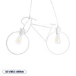 GloboStar® BIKE 01300 Vintage Κρεμαστό Φωτιστικό Φιγούρα Δίφωτο 2 x E27 IP20 Λευκό Μέταλλο - Μ67 x Π3.5 x Υ41cm