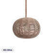GloboStar® MANDALA 01331 Vintage Κρεμαστό Φωτιστικό Μπάλα Μονόφωτο 1 x E27 IP20 Μπεζ Σχοινί - Μ40 x Π40 x Υ33cm