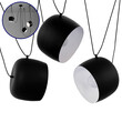 GloboStar® JASPER 01375 Μοντέρνο Κρεμαστό Φωτιστικό Ανάρτηση Σετ Τρίφωτο 3 x E27 IP20 Μαύρο & Λευκό Μέταλλο - Μ75 x Π75 x Υ22cm