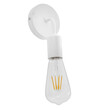 GloboStar® DON 01397 Vintage Επιτοίχιο Φωτιστικό Απλίκα Μονόφωτο 1 x E27 IP20 Λευκό Μέταλλο - Μ10 x Π7 x Υ16cm