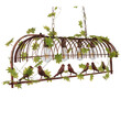 GloboStar® NEST 01402 Vintage Κρεμαστό Φωτιστικό Φιγούρα Πολύφωτο 4 x E27 IP20 Χάλκινο Μέταλλο με Πράσινο Πλαστικό - Μ103 x Π34 x Υ36.5cm