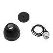 GloboStar® COOLIE 01477 Μοντέρνο Κρεμαστό Φωτιστικό Μονόφωτο Καμπάνα 1 x E27 IP20 Μαύρο & Ασημί Μέταλλο - Μ12.5 x Π12.5 x Υ11.5cm