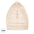 GloboStar® MALIBU 01811 Boho Κρεμαστό Φωτιστικό Καμπάνα Μονόφωτο 1 x E27 IP20 Μπεζ Ξύλο - Μ76 x Π76 x Υ100cm