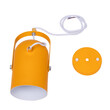 GloboStar® HAZEL 00926 Μοντέρνο Κρεμαστό Φωτιστικό Ανάρτηση Μονόφωτο 1 x E27 IP20 Πορτοκαλί, Λευκό & Χρυσό Μέταλλο - Μ12 x Π12 x Υ27cm