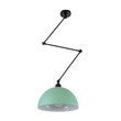 GloboStar® LOTUS 00936 Μοντέρνο Φωτιστικό Οροφής Καμπάνα Μονόφωτο 1 x E27 IP20 Τιρκουάζ, Μαύρο & Λευκό Μέταλλο - Μ30 x Π30 x Υ21cm