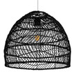 GloboStar® MALIBU 00969 Boho Κρεμαστό Φωτιστικό Πλέγμα Μονόφωτο 1 x E27 IP20 Μαύρο Ξύλο - Μ40 x Π40 x Υ35cm