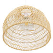 GloboStar® MALIBU 00973 Boho Κρεμαστό Φωτιστικό Πλέγμα Μονόφωτο 1 x E27 IP20 Μπεζ Ξύλο - Μ40 x Π40 x Υ35cm