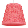 GloboStar® PLAYROOM 00996 Vintage Κρεμαστό Φωτιστικό Καμπάνα Μονόφωτο 1 x E27 IP20 Ροζ Rattan - Μ32 x Π32 x Υ27cm