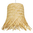 GloboStar® HAWAII 01103 Boho Κρεμαστό Φωτιστικό Καμπάνα Μονόφωτο 1 x E27 IP20 Μπέζ Ξύλο - Μ40 x Π40 x Y43cm