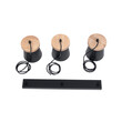 GloboStar® LANA 01425 Μοντέρνο Κρεμαστό Φωτιστικό Ράγα Τρίφωτο 3 x E27 IP20 Μαύρο Μέταλλο με Καφέ Ξύλο - Μ60 x Π13 x Υ18cm