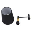 GloboStar® LYDFORD 01432 Μοντέρνο Επιτοίχιο Φωτιστικό Απλίκα Μονόφωτο 1 x E27 IP20 Μαύρο Ύφασμα, Μαύρο Μέταλλο με Μπέζ Ξύλο - Μ20 x Π28 x Υ36cm