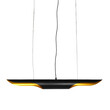 GloboStar® ESTERINA 01473 Μοντέρνο Κρεμαστό Φωτιστικό Ανάρτηση Δίφωτο 2 x E27 IP20 Μαύρο & Χρυσό Μέταλλο - Μ100 x Π10 x Y10cm