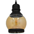 GloboStar® OLIVER 01505 Vintage Κρεμαστό Φωτιστικό Καμπάνα Μονόφωτο 1 x E27 IP20 Μελί Γυαλί με Μαύρο Μέταλλο - Μ16 x Π16 x Υ25cm