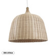 GloboStar® BAHAMAS 01570 Boho Κρεμαστό Φωτιστικό Καμπάνα Μονόφωτο 1 x E27 IP20 Μπεζ Ξύλο - Μ90 x Π90 x Y90cm